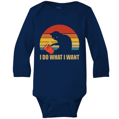 I Do What I Want Black Cat Animals Cute Cat Baby Long Sleeve Bodysuit