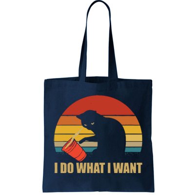 I Do What I Want Black Cat Animals Cute Cat Tote Bag