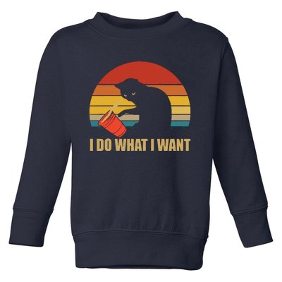 I Do What I Want Black Cat Animals Cute Cat Toddler Sweatshirt