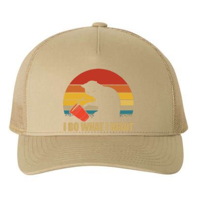 I Do What I Want Black Cat Animals Cute Cat Yupoong Adult 5-Panel Trucker Hat