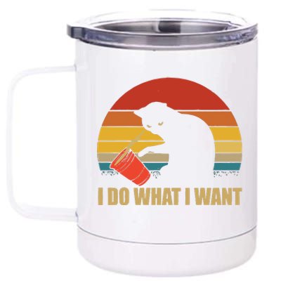 I Do What I Want Black Cat Animals Cute Cat 12 oz Stainless Steel Tumbler Cup