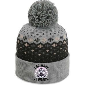 I Do What I Want Funny Monkey The Baniff Cuffed Pom Beanie