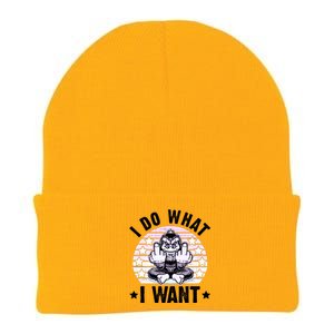 I Do What I Want Funny Monkey Knit Cap Winter Beanie