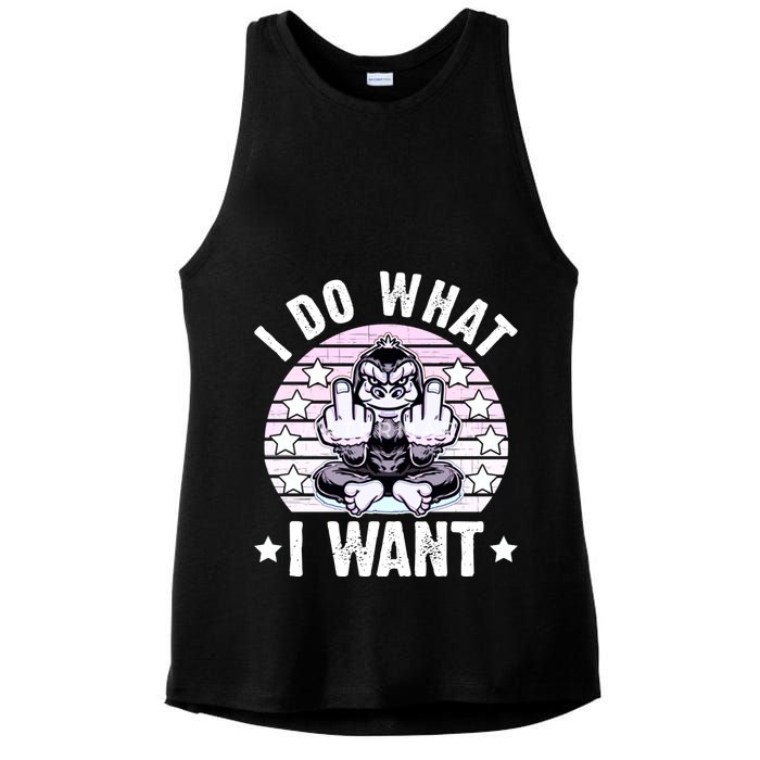 I Do What I Want Funny Monkey Ladies PosiCharge Tri-Blend Wicking Tank
