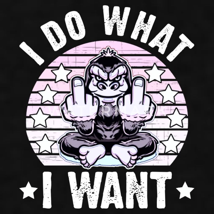 I Do What I Want Funny Monkey Ladies PosiCharge Tri-Blend Wicking Tank