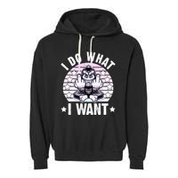 I Do What I Want Funny Monkey Garment-Dyed Fleece Hoodie