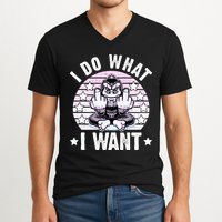I Do What I Want Funny Monkey V-Neck T-Shirt