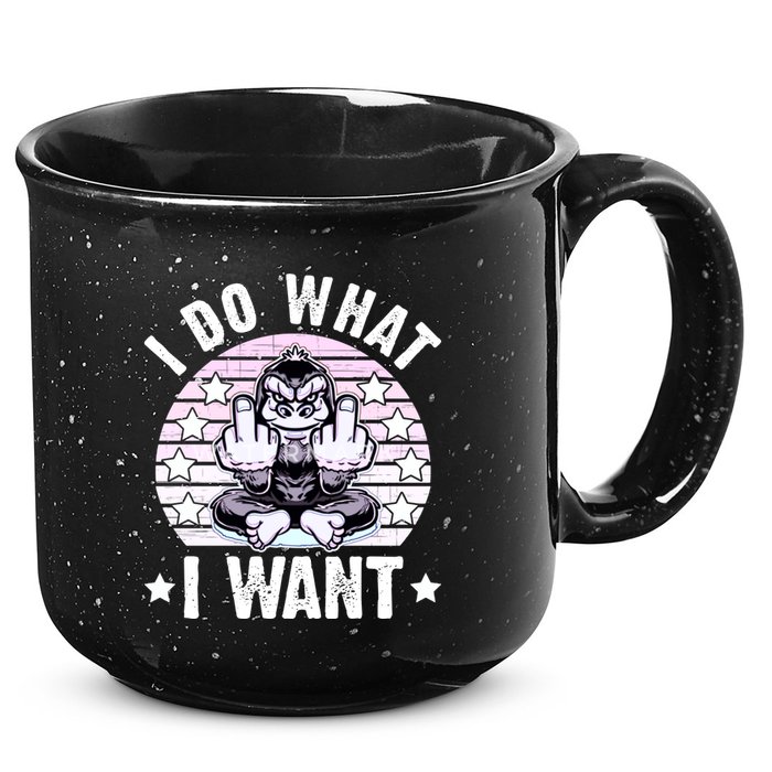 I Do What I Want Funny Monkey 15oz Campfire Ceramic Mug