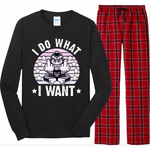 I Do What I Want Funny Monkey Long Sleeve Pajama Set