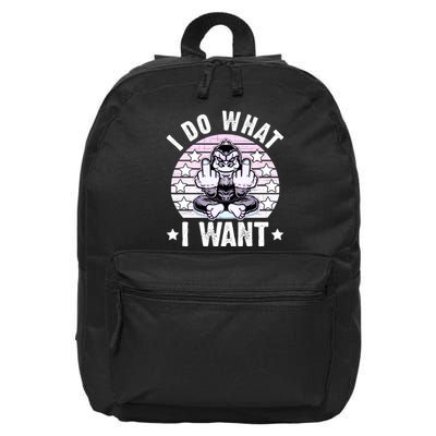 I Do What I Want Funny Monkey 16 in Basic Backpack