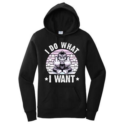 I Do What I Want Funny Monkey Women's Pullover Hoodie