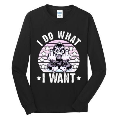 I Do What I Want Funny Monkey Tall Long Sleeve T-Shirt