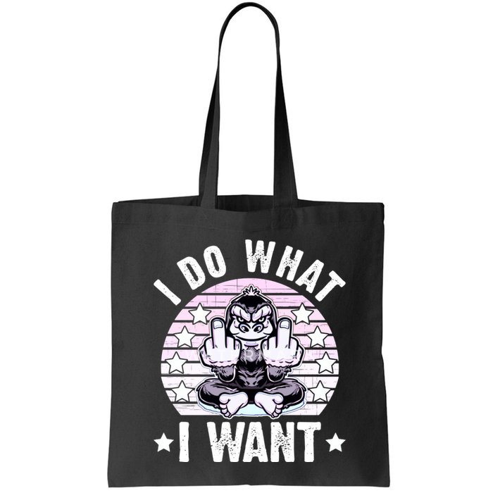 I Do What I Want Funny Monkey Bag
