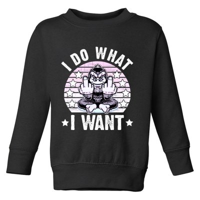 I Do What I Want Funny Monkey Toddler Sweatshirt