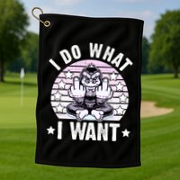 I Do What I Want Funny Monkey Golf Towel