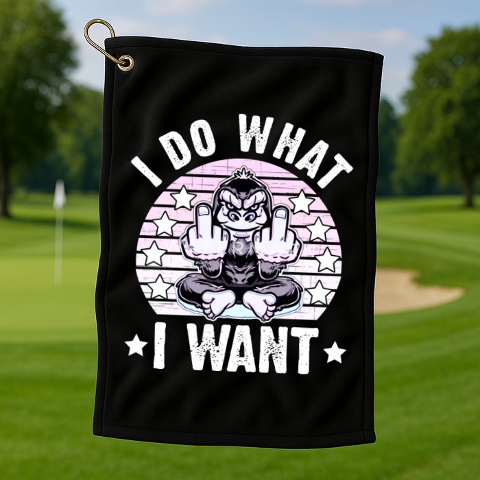 I Do What I Want Funny Monkey Golf Towel