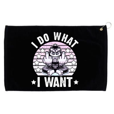 I Do What I Want Funny Monkey Grommeted Golf Towel