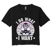 I Do What I Want Funny Monkey Crop Top