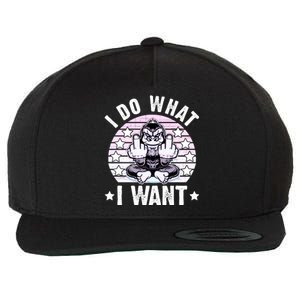 I Do What I Want Funny Monkey Wool Snapback Cap