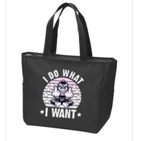 I Do What I Want Funny Monkey Zip Tote Bag