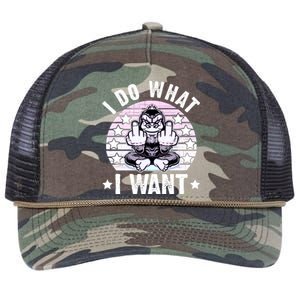 I Do What I Want Funny Monkey Retro Rope Trucker Hat Cap