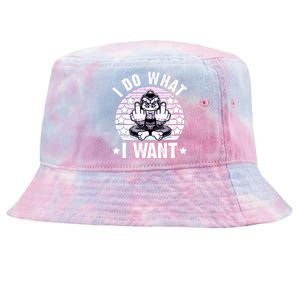 I Do What I Want Funny Monkey Tie-Dyed Bucket Hat