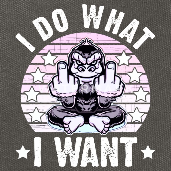 I Do What I Want Funny Monkey Cotton Canvas Backpack