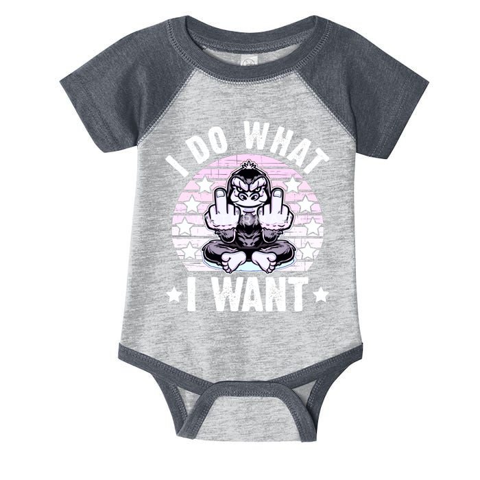 I Do What I Want Funny Monkey Infant Baby Jersey Bodysuit