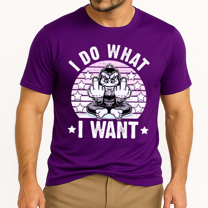 I Do What I Want Funny Monkey Performance Shirt