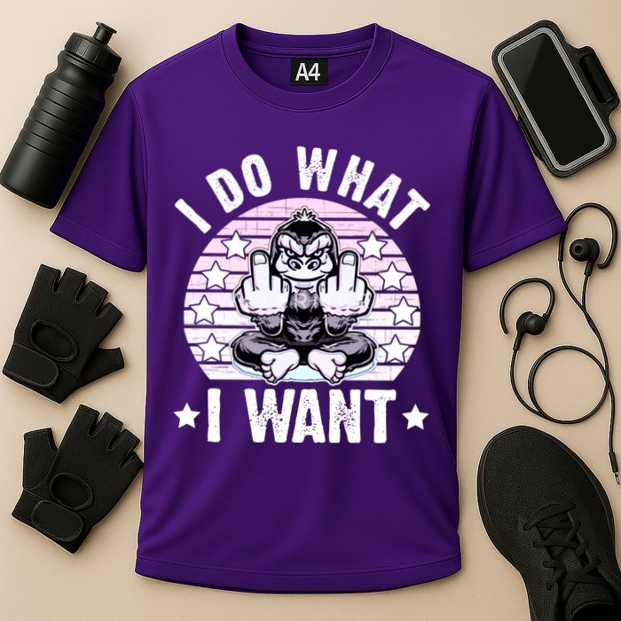 I Do What I Want Funny Monkey Performance Shirt