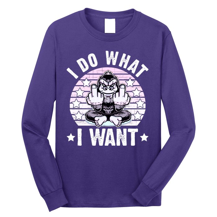 I Do What I Want Funny Monkey Long Sleeve Shirt