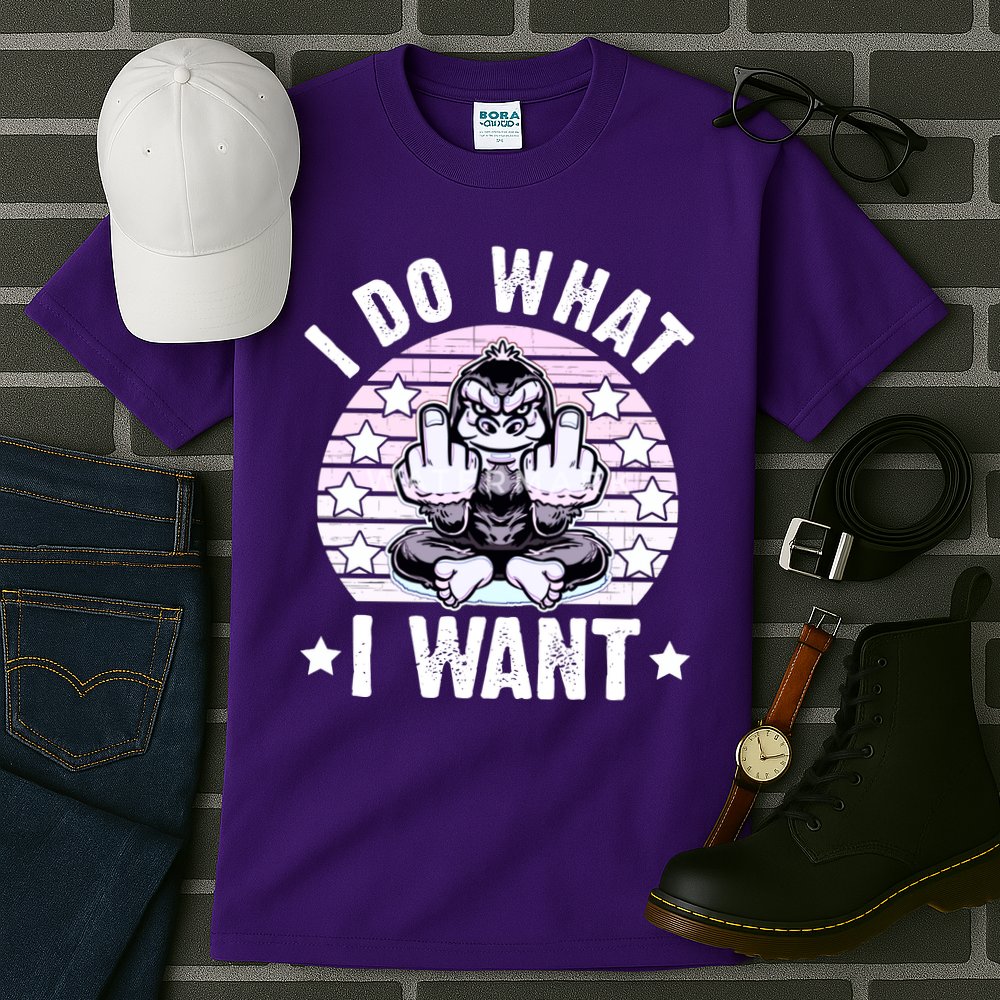 I Do What I Want Funny Monkey Tall T-Shirt