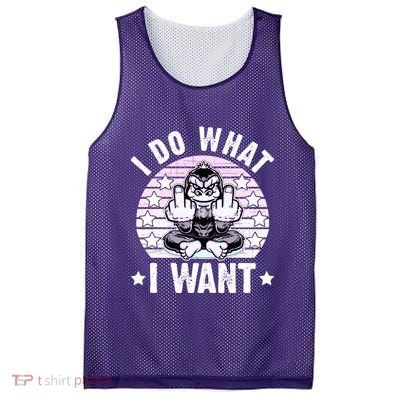 I Do What I Want Funny Monkey Mesh Reversible Basketball Jersey Tank