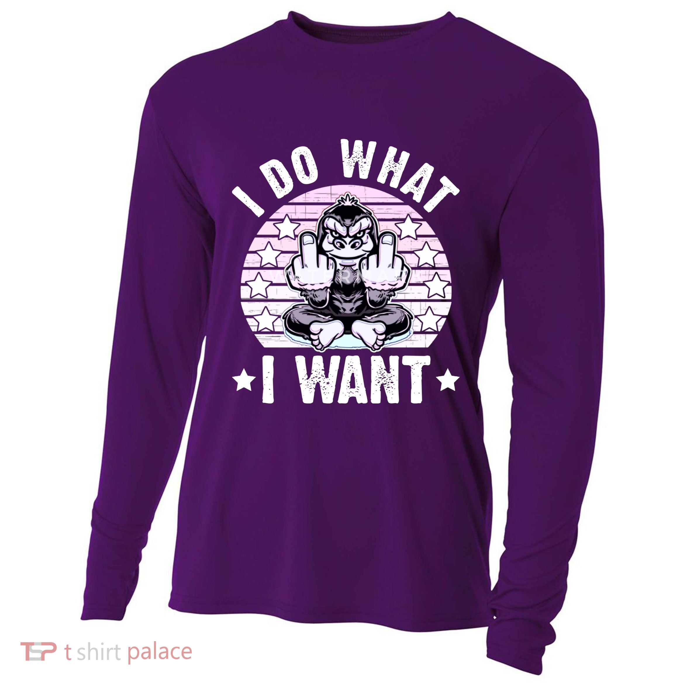 I Do What I Want Funny Monkey Cooling Performance Long Sleeve Crew