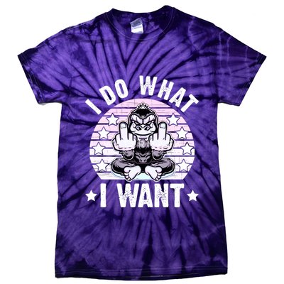 I Do What I Want Funny Monkey Tie-Dye T-Shirt