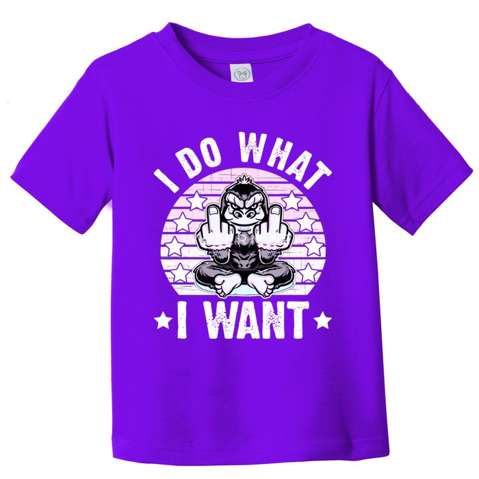 I Do What I Want Funny Monkey Toddler T-Shirt