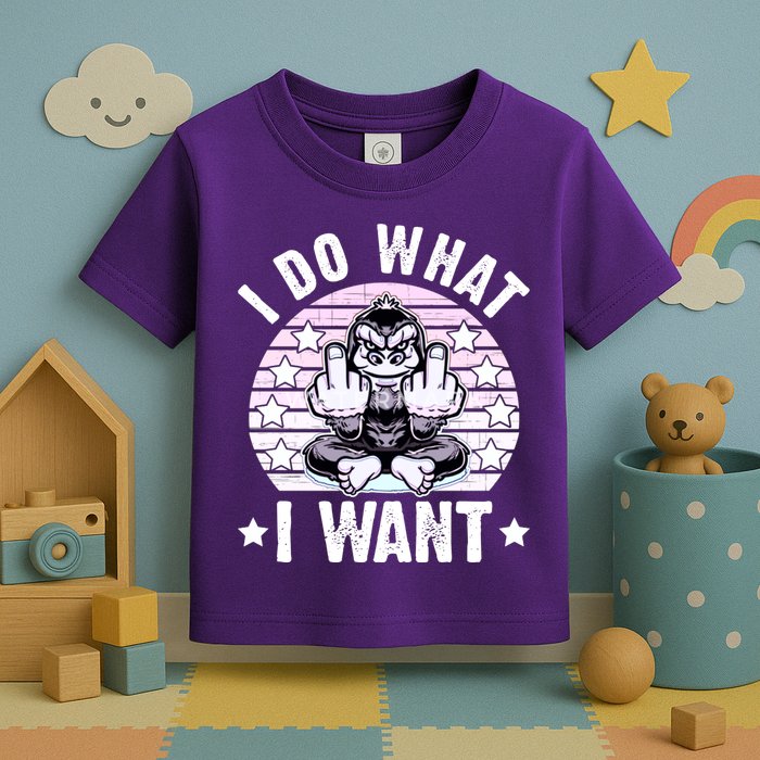 I Do What I Want Funny Monkey Toddler T-Shirt
