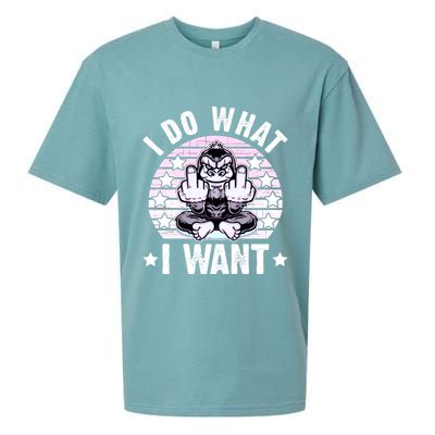 I Do What I Want Funny Monkey Sueded Cloud Jersey T-Shirt