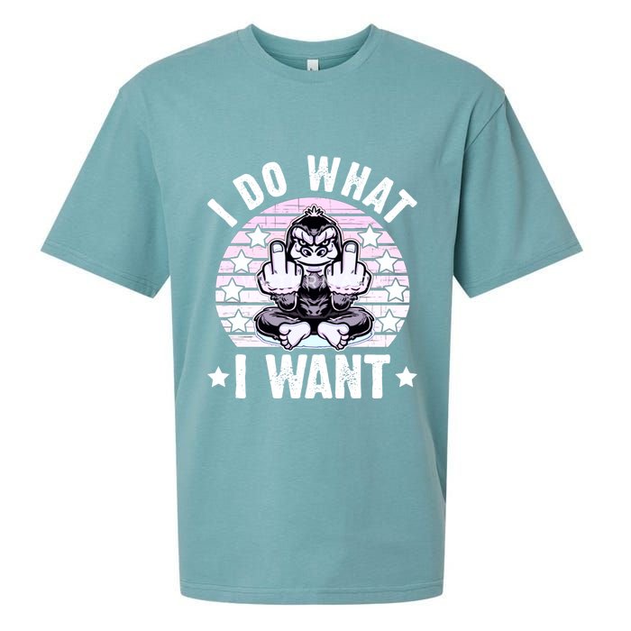 I Do What I Want Funny Monkey Sueded Cloud Jersey T-Shirt
