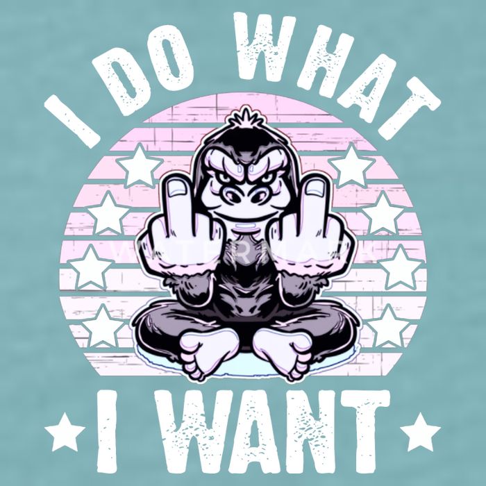 I Do What I Want Funny Monkey Sueded Cloud Jersey T-Shirt