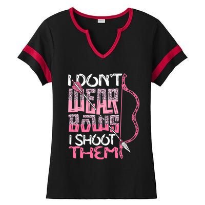 I Dont Wear Bows I Shoot Them Archery Hunting Lover Shooter Great Gift Ladies Halftime Notch Neck Tee