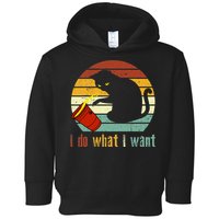 I Do What I Want Cat Coffee Black Cat Red Cup Funny Graphic Toddler Hoodie