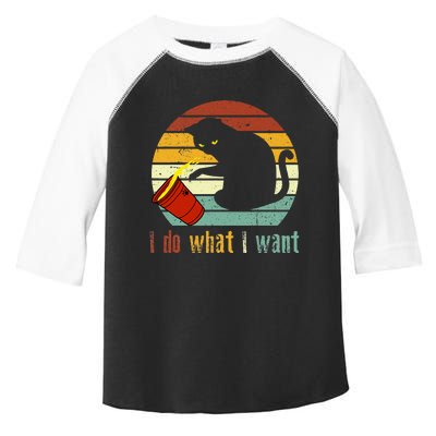 I Do What I Want Cat Coffee Black Cat Red Cup Funny Graphic Toddler Fine Jersey T-Shirt