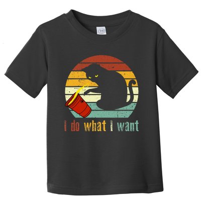 I Do What I Want Cat Coffee Black Cat Red Cup Funny Graphic Toddler T-Shirt