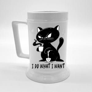 I Do What I Want Funny Black Cat Withe Cup Coffee Gifts Beer Stein