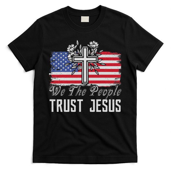 Independence Day We The People Trust Jesus Vintage US Flag T-Shirt