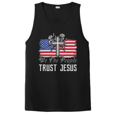 Independence Day We The People Trust Jesus Vintage US Flag PosiCharge Competitor Tank