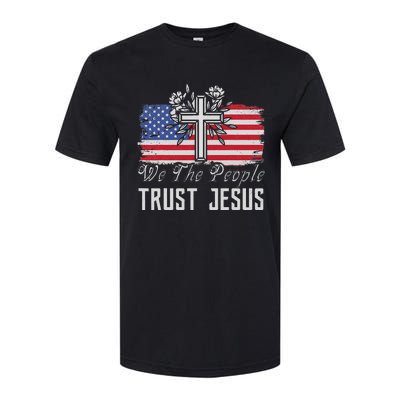 Independence Day We The People Trust Jesus Vintage US Flag Softstyle CVC T-Shirt