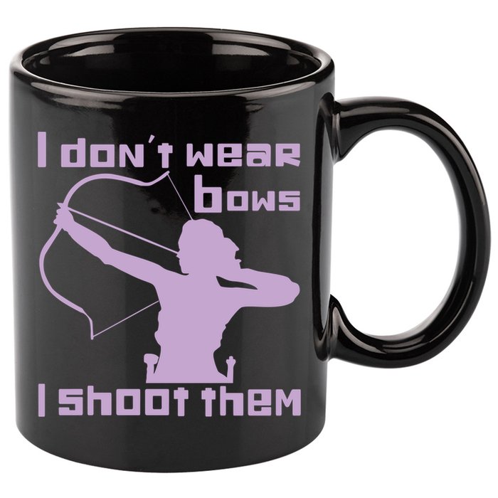 I Dont Wear Bows I Shoot Them Funny Archery Bow Lover Gift 11oz C Handle Ceramic Mug