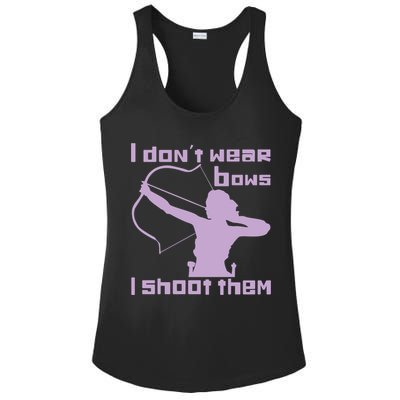 I Dont Wear Bows I Shoot Them Funny Archery Bow Lover Gift Ladies PosiCharge Competitor Racerback Tank